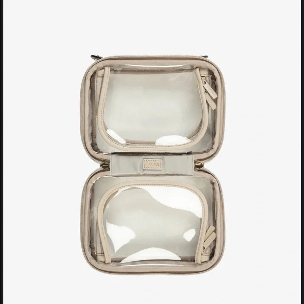 Small Clear Cosmetics Case in Stone